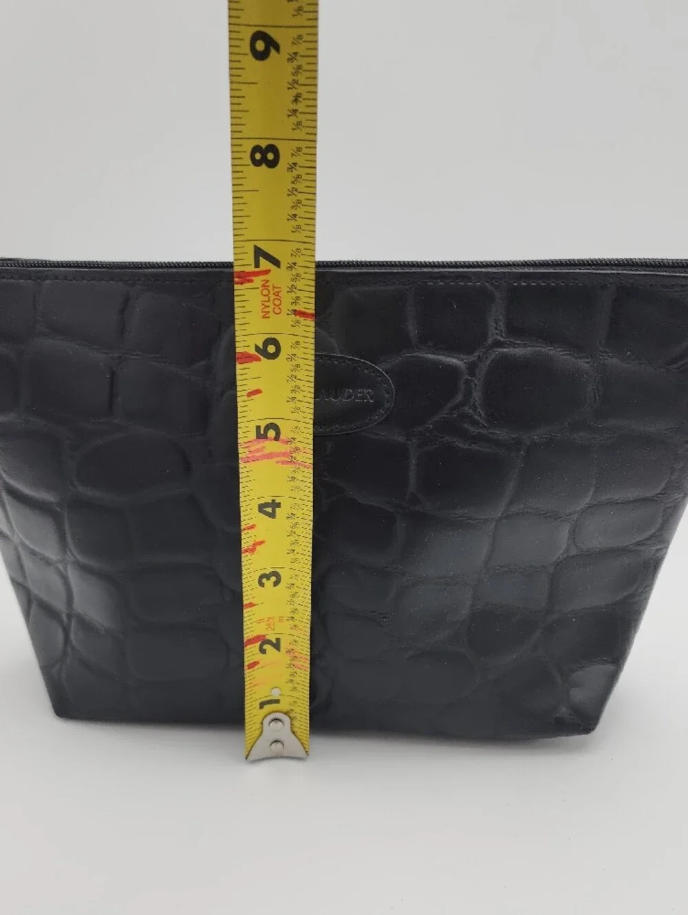 Estée Lauder Black Croc-Embossed Cosmetic Pouch